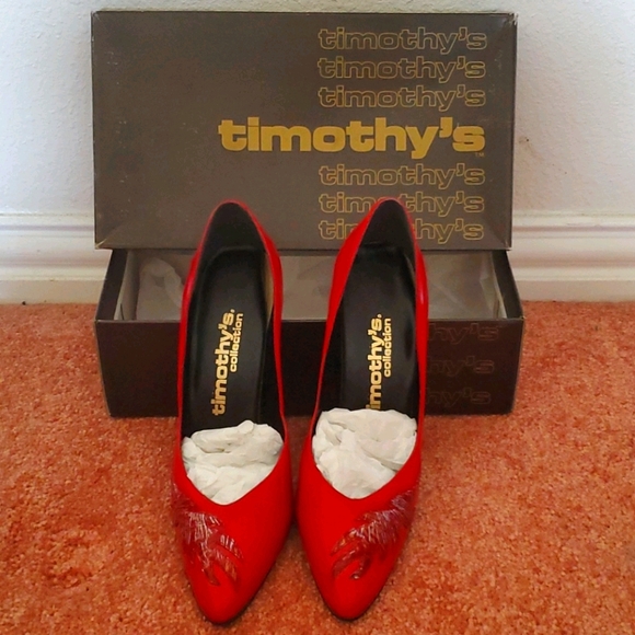 Vintage Timothy's venture red pump 9 w/box - Picture 1 of 6